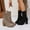 Khaki, variant on Women's Pointed Toe Ankle Boots Knit Sock Booties Chunky Heeled Slip On Ankle Boot Fall Womens Boots Black 7(39)
