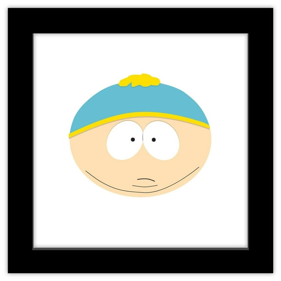 Gallery Pops South Park - Cartman Head Wall Art, Black Framed Version, 12" x 12"