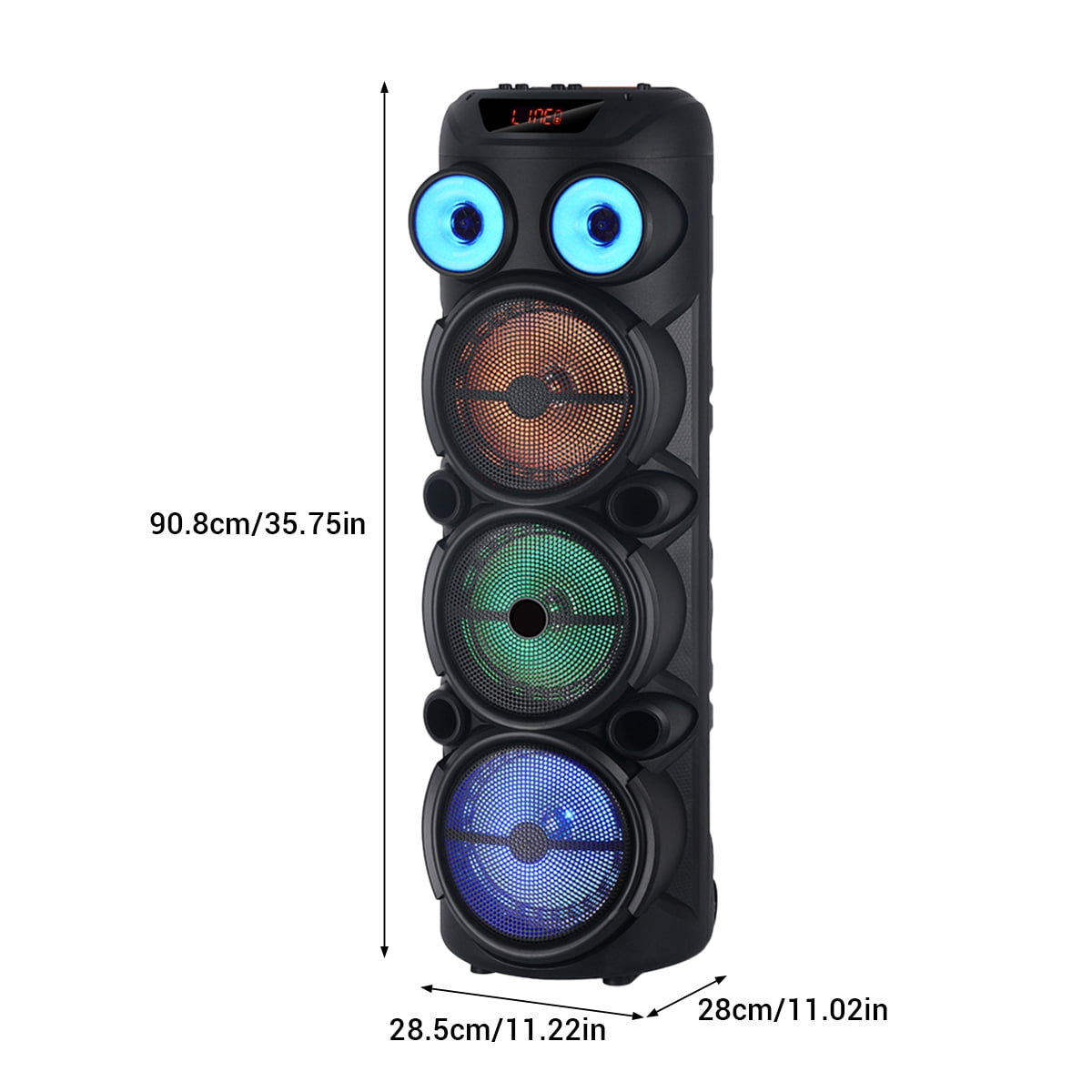 RIDWIND 8000W Peak Power Bluetooth Speakers Portable Wireless Speaker with Triple 8 inch Subwoofer Heavy Bass,FM Radio, Microphone, Lights, Remote Control TWS Stereo Sound System Speaker
