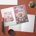 thumbnail image 3 of Hello Valentine’s Day Havanese Flower Crown Romantic Pink Floral 5x7in Folded Greeting Card Havanese Dog Lover Gifts Idea Single Note Card with Envelope - 00031, 3 of 5