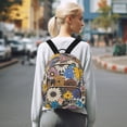 thumbnail image 7 of FORMRS Mini Backpack Purse for Women Travel Daypack Casual Shoulder Bag, Beige Flowers, 7 of 7