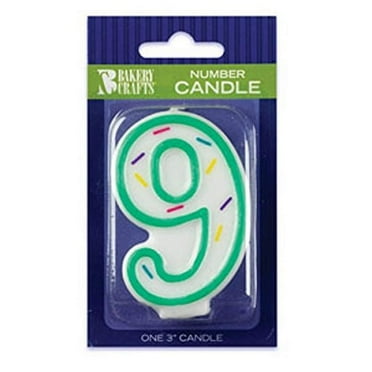 Oasis Supply Sprinkle Birthday Candles, 3-Inch, Number-9