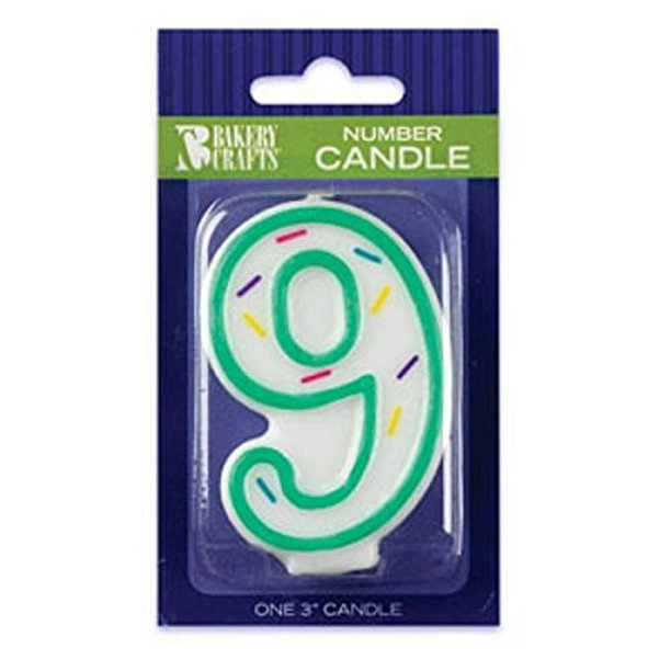 Oasis Supply Sprinkle Birthday Candles, 3Inch, Number9