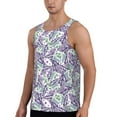 thumbnail image 2 of Wukai Lavender Flowers Print Men’s Workout Tank Top Sleeveless Muscle T shirt Gym Running Fitness Tank Top-XX-Large, 2 of 7