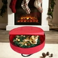 thumbnail image 4 of Christmas Wreath Storage under $5! Cagogo Christmas Wreath Storage Bag 24 Inches, Durable Oxford Polyester Wreath Box with Handle, Festive Decoration Organizer with Storage Rack, Large Capacity, 4 of 6