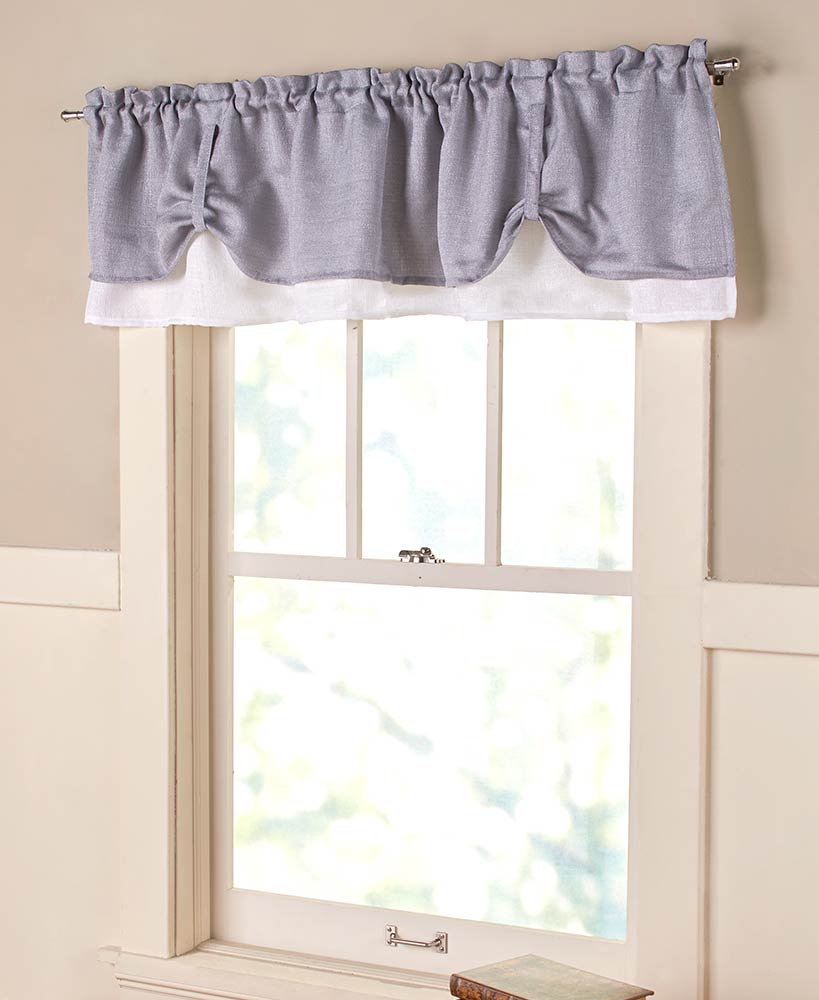 Darcy Double Layer Window Valances Modern Look Neutral Complements Decor Gray
