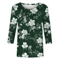 thumbnail image 4 of YanHoo Hauts à Manches 3/4 pour Femmes Grande Taille Col Rond Coupe Ample T-Shirts Graphiques pour Femmes Cadeaux Fête des Mères, 4 of 5