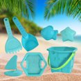 thumbnail image 4 of Cubos de playa, palas, herramientas, antiarañazos, el mejor regalo para niños y niñas (7 piezas) Ehuebsd libre de BPA, 4 of 8