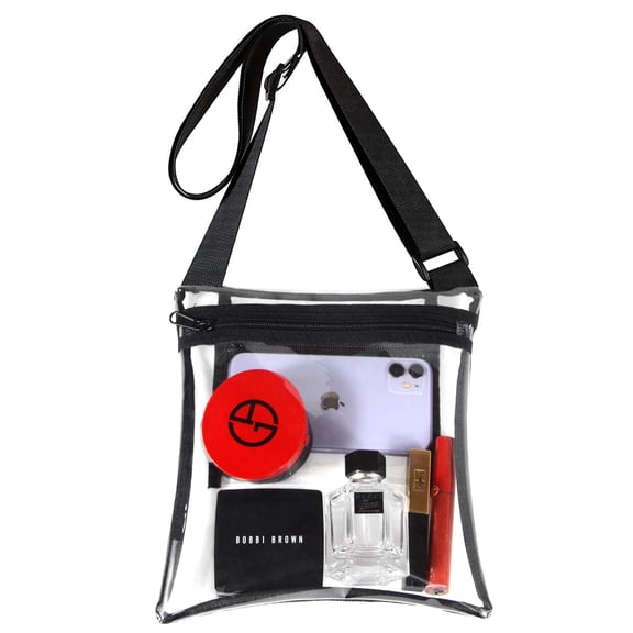 Clear Crossbody Bag Stadium Approved Clear Purse Bag Women and Men for Concerts Sports Events，8.6 * 9.8in，Perfect for gym, park, concert, school