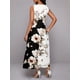thumbnail image 4 of Vestido largo informal sin mangas con estampado de flores para mujer, cuello en V, estilo bohemio retro, 4 of 5