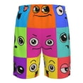 thumbnail image 6 of Kll Doodle Faces Emotions Men'S Casual Summer Beach Shorts Hawaiian Shorts With Pockets-Medium, 6 of 9