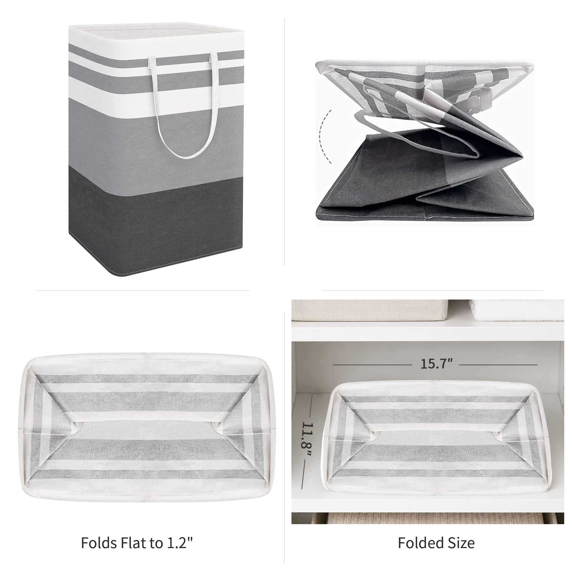 Brotasdro 2-Pack 75L Laundry Basket, Waterproof Gray photo 5