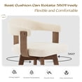thumbnail image 5 of Joyyskill Swivel Bar Stools Set of 4, 26” Wood Counter Height Barstools with Curved Back, Mid Century Modern Chenille Upholstered Bar Chairs, Brown/Beige, 5 of 7