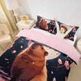 thumbnail image 2 of Erosebridal Boys Girls Cartoon Capybara Floral Sakura Duvet Cover Set,Kids Japanese Style Bedding Full,3-Piece,No Comforter,Pink Reversible, 2 of 6