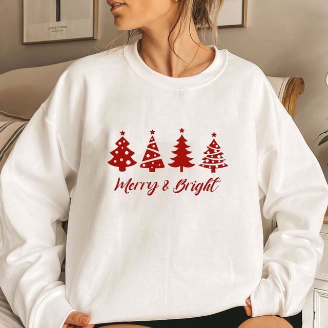 DPTALR Chandails en Molleton de Noël Décontractés pour Femmes Col Rond Imprimé Manches Longues Blouse T-shirt Tops
