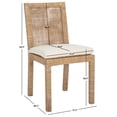 thumbnail image 4 of Safavieh Tojo Bohemian Rattan and Wood Dining Side Chairs, White / Honey Brown Wash (Set of 2), 4 of 8