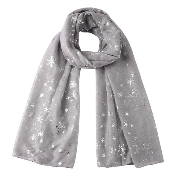 Yuanlong Winter Scarves Christmas Snowflakes Pattern Warm Shawl And Wrap Outing Classic Neckwear Ladies Scarfs One Size