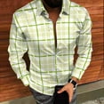 thumbnail image 5 of Txeol Plaid Button Down Dress Shirt for Men Long Sleeve Checkered Shirts Casual Lapel Plaid Work Tops Christmas Gifts,Beige,XXXL, 5 of 9