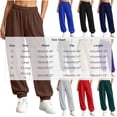 thumbnail image 3 of Yutgune Baggy Sweatpants Women High Waist Drawstring Ribbed Cuff Womens Sweatpants with Pockets, 3 of 9
