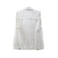 thumbnail image 2 of Franhais Women Sleevelees Denim Jacket Solid Color Turn-Down Collar Button Down Frayed Hem Jean Vest（2XL-5XL）, 2 of 6