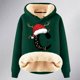 thumbnail image 4 of WILLBEST Sudaderas para Mujer, Sudadera con Capucha Estampada con Letras Navideñas, Lana Gruesa, Cálida para Invierno, Estilo Pullover, Sudadera de Moda Grande, 4 of 4