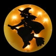 thumbnail image 3 of Northlight Lighted Witch on Broomstick Halloween Window Silhouette - 13.75" - Orange, 3 of 4