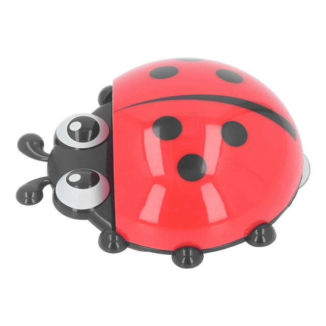 Kids Toothbrush Holder 2PCS, Wall Mounted Cute Ladybug Toothbrush Storage Organizer With Suction Cup For Bathroom Home Dorm