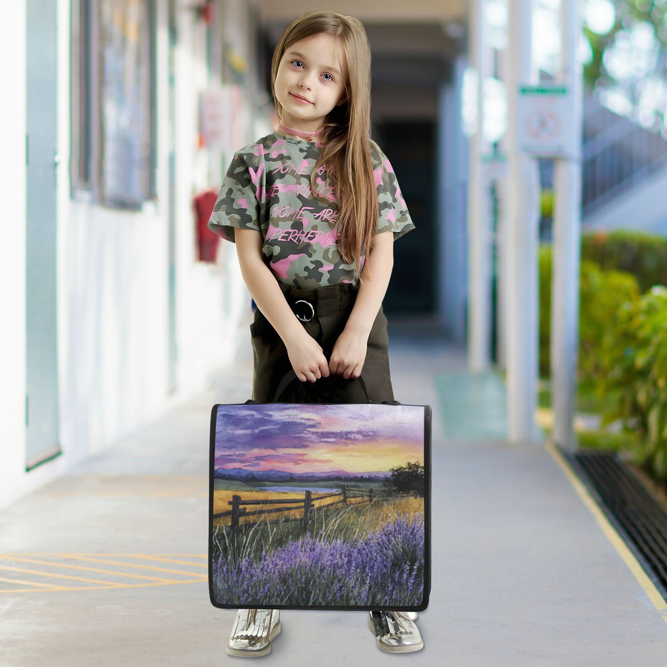 Zipper Binder 3 Rings Stationery Office Files Daily Organizer File Folder Storage Bag Groups Of Lavenders