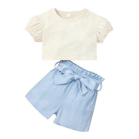 

YOYOXIU Infant Baby Girl Clothes Baby Girls 2PCS Outfits Short Sleeve Tops Shorts Set Summer Clothing Set 6Months-3T