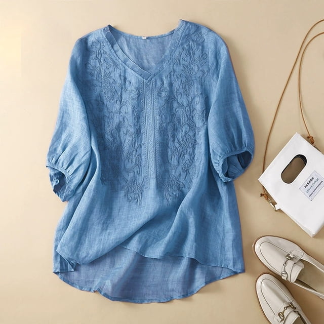 WANPIDAN Chemisier pour Femmes Grande Taille Colla Chemise Boutonnée Classique Chemisier pour Femmes Manche Tee T-Shirts pour Femmes Graphique Chemises Modernes pour Femmes T-Shirt Graphique Femmes Paquet Manches pour Femmes T-Shirts de Baseball