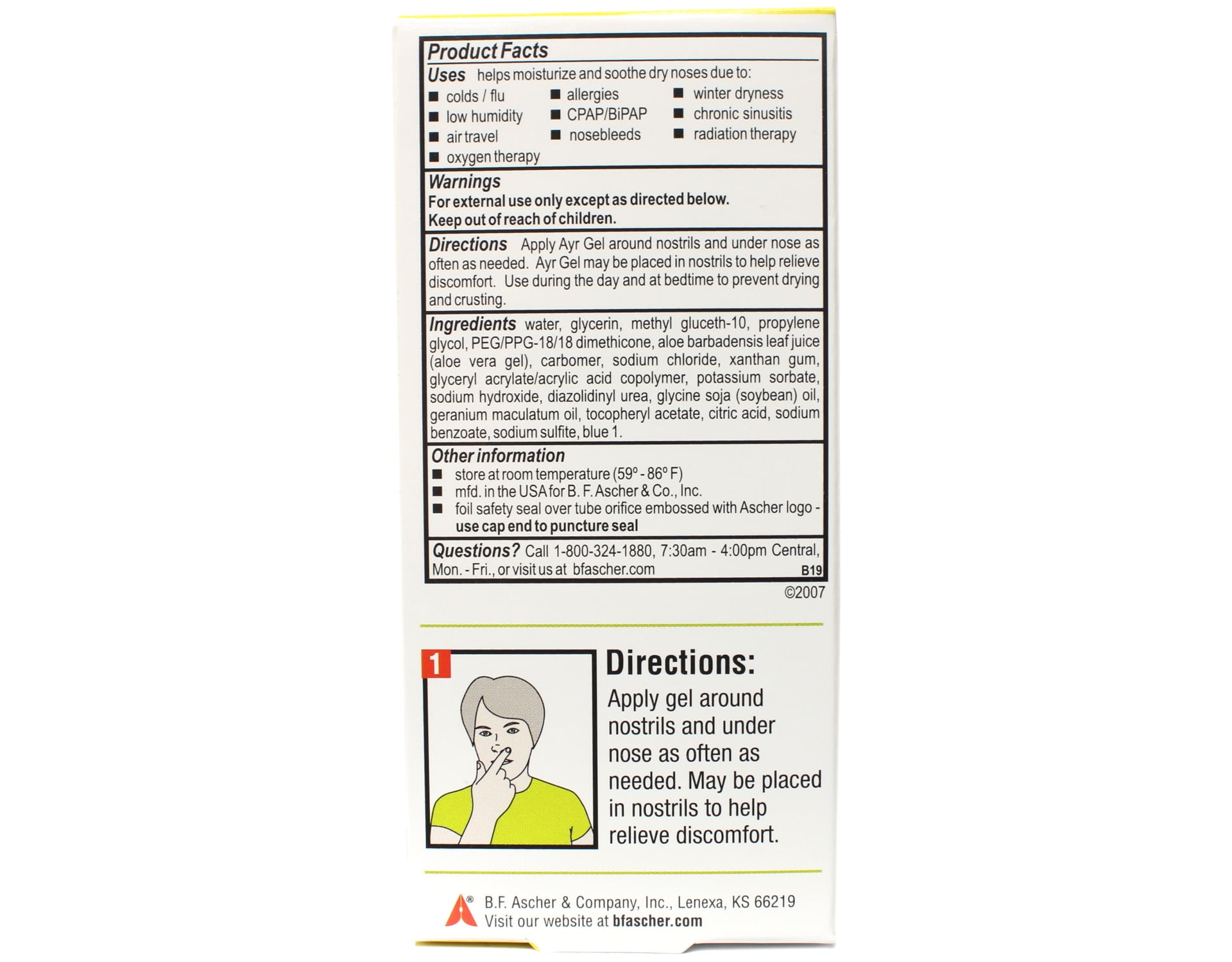 Ayr Saline Nasal Gel, With Soothing Aloe, 0.5 Ounce Tube - 12 Pack