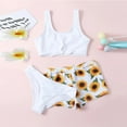 thumbnail image 4 of Gubotare Cute Bikini Kids Summer Girls' Swimsuit 3 Piece Swimsuit Criss Cross Bikini Set Girls' Swimwear with Shorts 8T (White,8 Years), 4 of 4