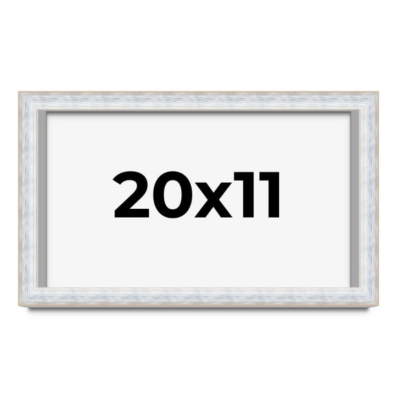 20x11 Shadow Box Frame Silver | 1.625 Inches Deep Real Wood Contemporary Shadowbox Display Frame |