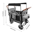 thumbnail image 3 of 4-Seater Wagon, High Landscape Baby Stroller Wagon with Removable Canopy, All Terrain Foldable Wagon with 5-Point Harness for Beach Garden Camping, Gray, 3 of 22