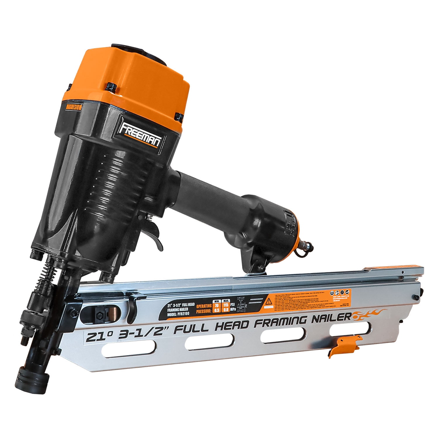 Freeman PFR2190 Pneumatic 21 Degree 3-1/2" Framing Nailer with Case