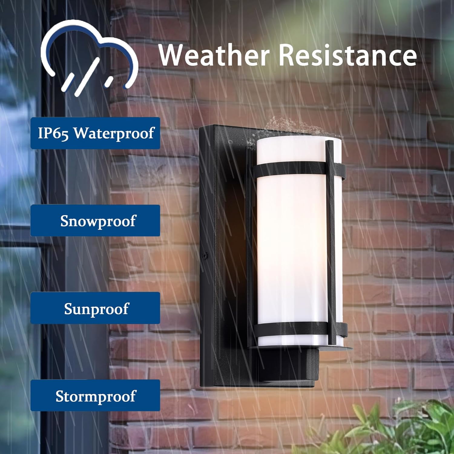 ASHOP Modern Outdoor Wall Light Fixtures with Acrylic Shade for Exterior House Garage Patio