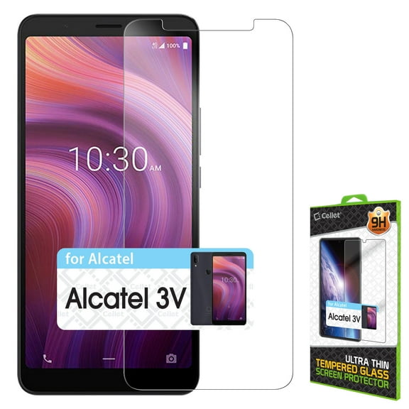 Alcatel 3V Tempered Glass Screen Protector, Premium 0.3mm Tempered Glass Screen Protector for Alcatel 3V (9H Hardness) by Cellet
