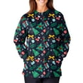 thumbnail image 4 of Hearthz Scrub Jackets for Women Merry Christmas Warm Up Scrub Tops Xmas Elk Print Long Sleeve Snap Front Nurse Uniforms with Pockets S-5XL, 4 of 6