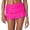 03_Hot Pink, variant on HNMKIU Women's Mid Waisted Bikini Bottoms Swim Briefs Stretch Tights Culottes Swim Shorts 01_Black,L