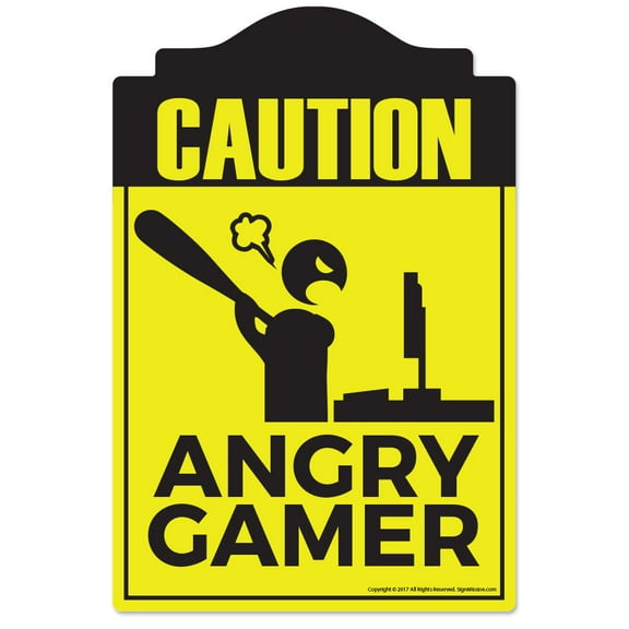 Angry Gamer Novelty Sign | Indoor/Outdoor | Funny Home Décor for Garages, Living Rooms, Bedroom, Offices | SignMission personalized gift Wall Plaque Decoration