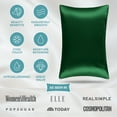 thumbnail image 5 of Bare Home 100% Mulberry Silk Zipper Pillowcase - Perfect for Hair and Skin - Premium 6A Grade, 19 Momme Silk - King, Forest Green, 5 of 9