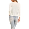 thumbnail image 3 of INSPIRE CHIC Tie Front Shrug Sweater for Women Crop Cardigan Knit 3/4 Sleeve Open Front Casual Elegant Cardigans XS White, 3 of 6