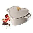 thumbnail image 2 of Beautiful 2QT Cast Iron Heart Dutch Oven, Porcini Taupe by Drew Barrymore, 2 of 10