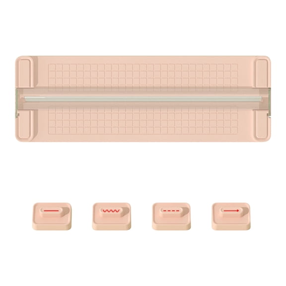 4-in-1 Paper Cutter, Portable Paper Trimmer with 4Pcs Straight,Wave,Perforated,Creasing Blades, Paper Cutter Slider for Craft Paper,Card Stock,Label,Photo,Postcard, Multi-Function Scrapbook Tool