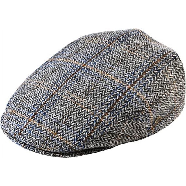 Gorro de vendedor de periódicos de hiedra plana en espiga para hombre, gorra de mezcla de lana, color caqui, café en espiga, talla única con banda elástica, adecuado para circunferencia de cabeza de 5