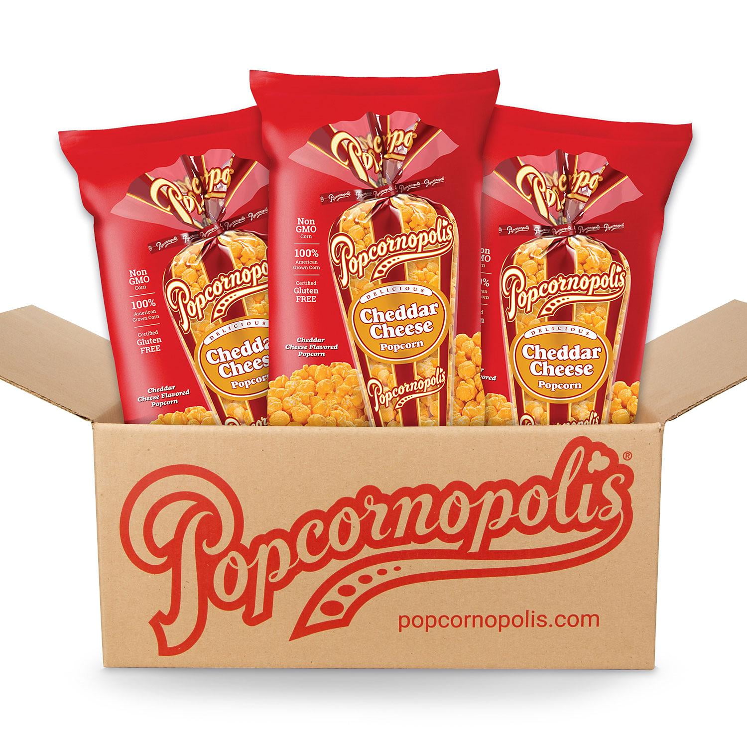 Popcornopolis Cheddar Cheese Popcorn (3 14 oz. bags)