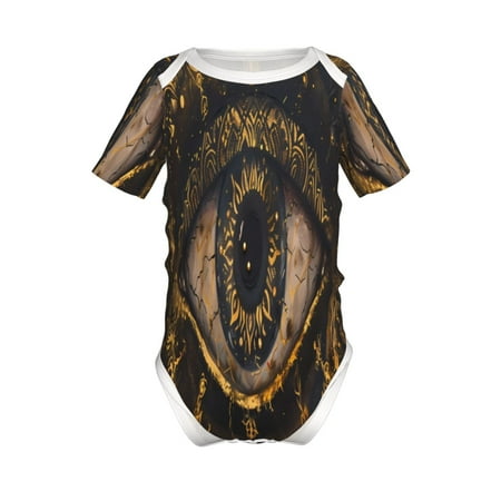 

Junzan Mystical Golden Eye Print Short-Sleeve Baby Climbing Clothes Bodysuits for Infant One-Piece for Baby Boys & Girls Baby Clothes Baby Romper with Snap Closure-12 Months