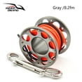 thumbnail image 3 of Keep Diving Aluminium Spool Reel Polyester Rope Hanging Rotatable Reels Freediving Underwater Accessories with Double End Hook Gold 30m, 3 of 8
