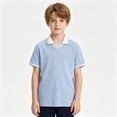thumbnail image 5 of Boys Short Sleeve Polo Shirts Kids Casual V Neck Color Block Uniform Shirt 5-6 Years Kids Clothing, 5 of 6