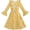 Yellow, variant on Girls Dress Chiffon Bell Sleeve Floral Elegant Dress 7 Years